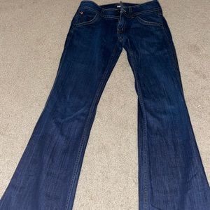 Hudson dark blue bootcut jeans, size 27, low rise